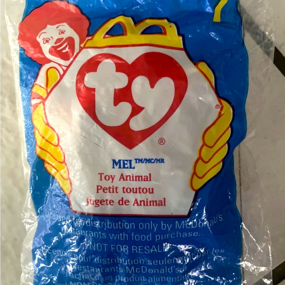 Ty Teenie Beanie Baby MEL  #7 from McDonald’s w/Rare Error Tag 1993/1998 - NEW